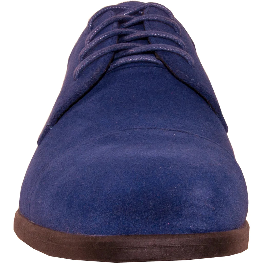 VANGELO Men Dress Shoe KING-4 Oxford Formal Tuxedo for Prom and Wedding Royal Blue