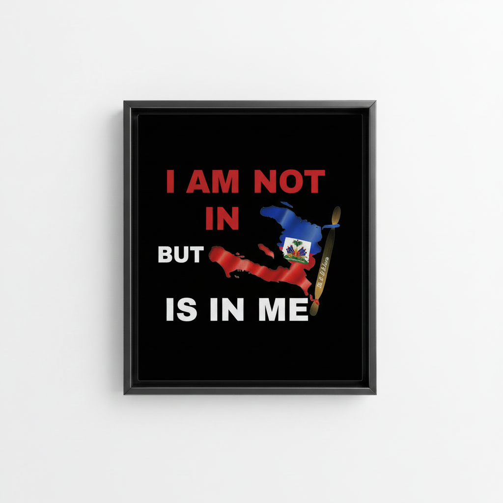 Black background Haiti pride canvas wall art