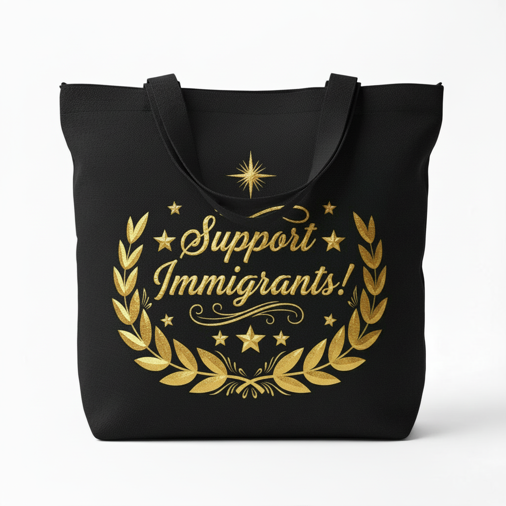 Black Support Immigrants tote bag