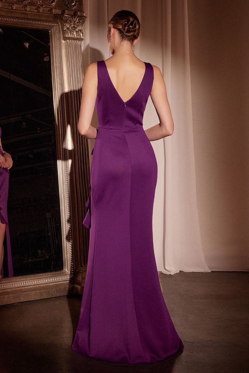 Fitted Neoprene Burgundy Dress