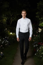 "Charles" White Spread Collar Tuxedo Shirt