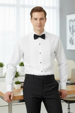 "Charles" White Spread Collar Tuxedo Shirt