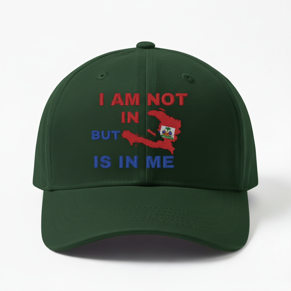 Forest green Haiti pride baseball cap