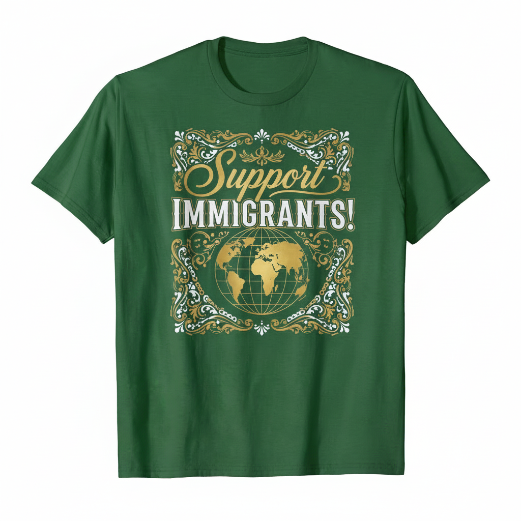 Forest Green Support Immigrants T-Shirt