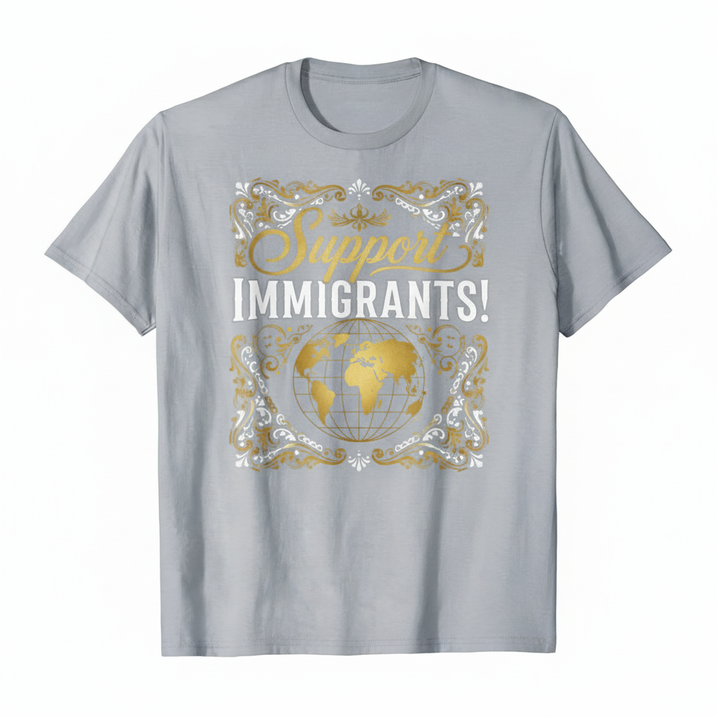 Gray Support Immigrants T-Shirt