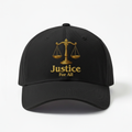 Justice for All Black Baseball Cap