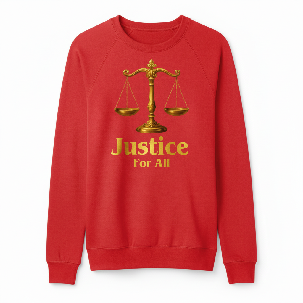 Justice for All Bright Red Sweatshirt