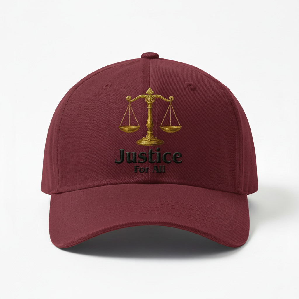 Justice for All Burgundy Baseball Cap