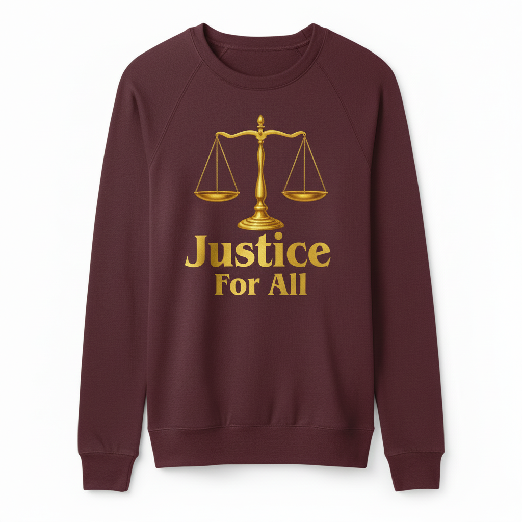 Justice for All Burgundy Sweatshirt