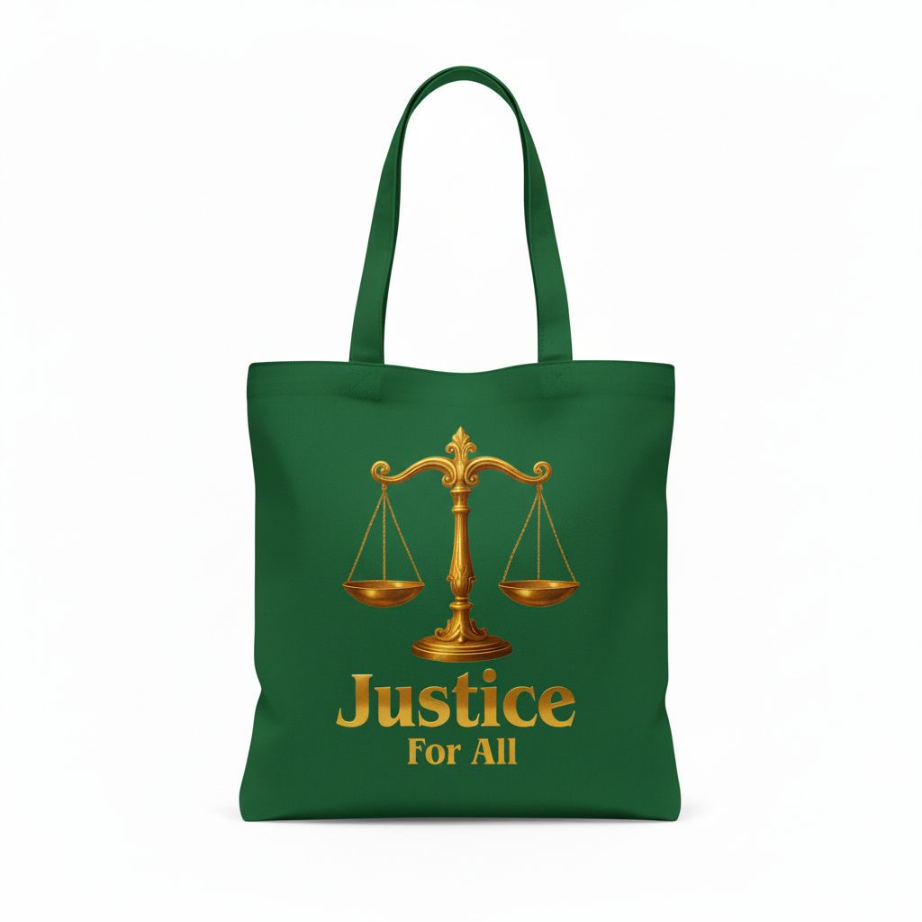 Justice for All Forest Green Tote Bag