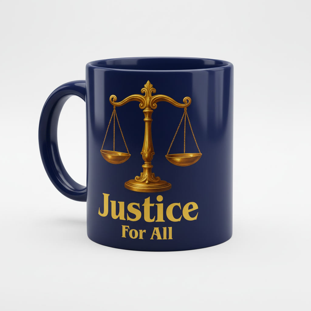 Justice for All Navy Blue Coffee Mug