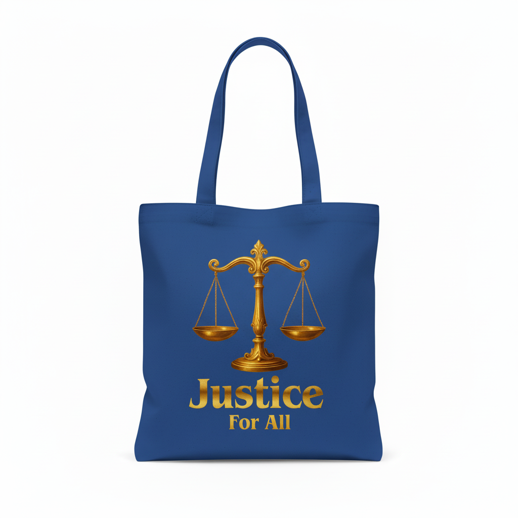 Justice for All Royal Blue Tote Bag