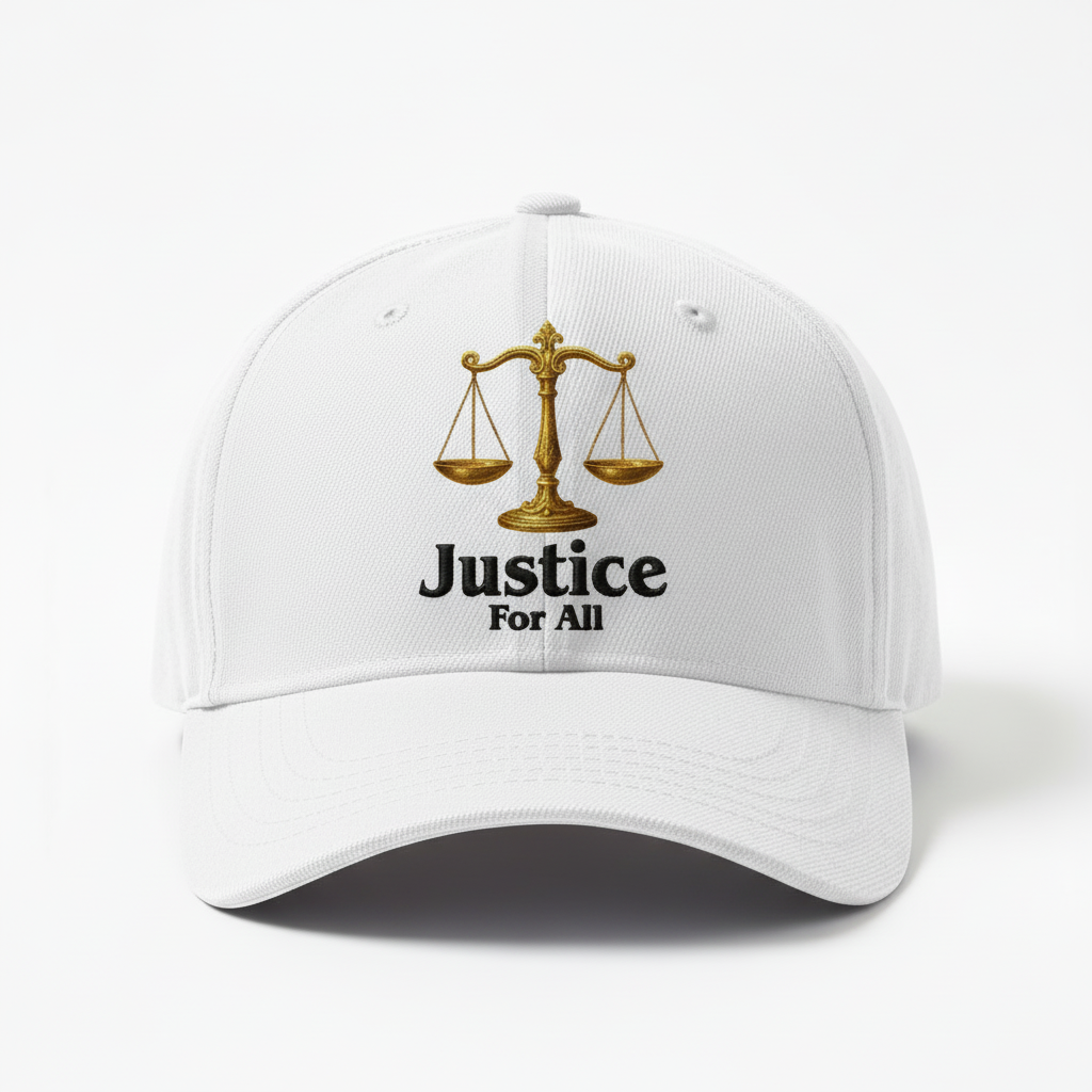 Justice for All White Baseball Cap