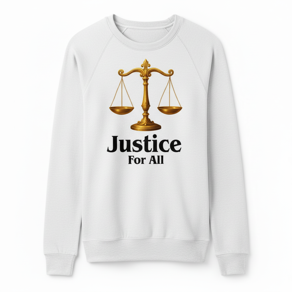 Justice for All White Sweatshirt