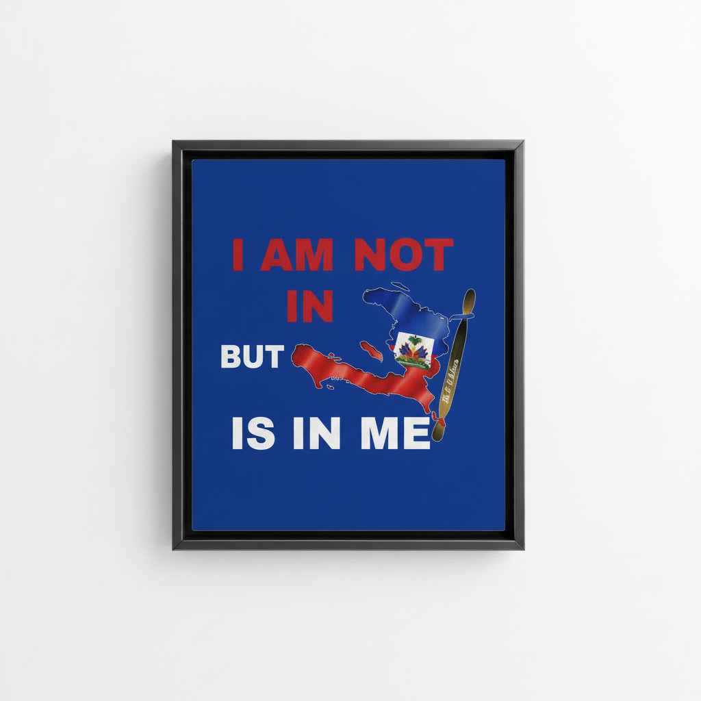 Navy blue Haiti pride canvas