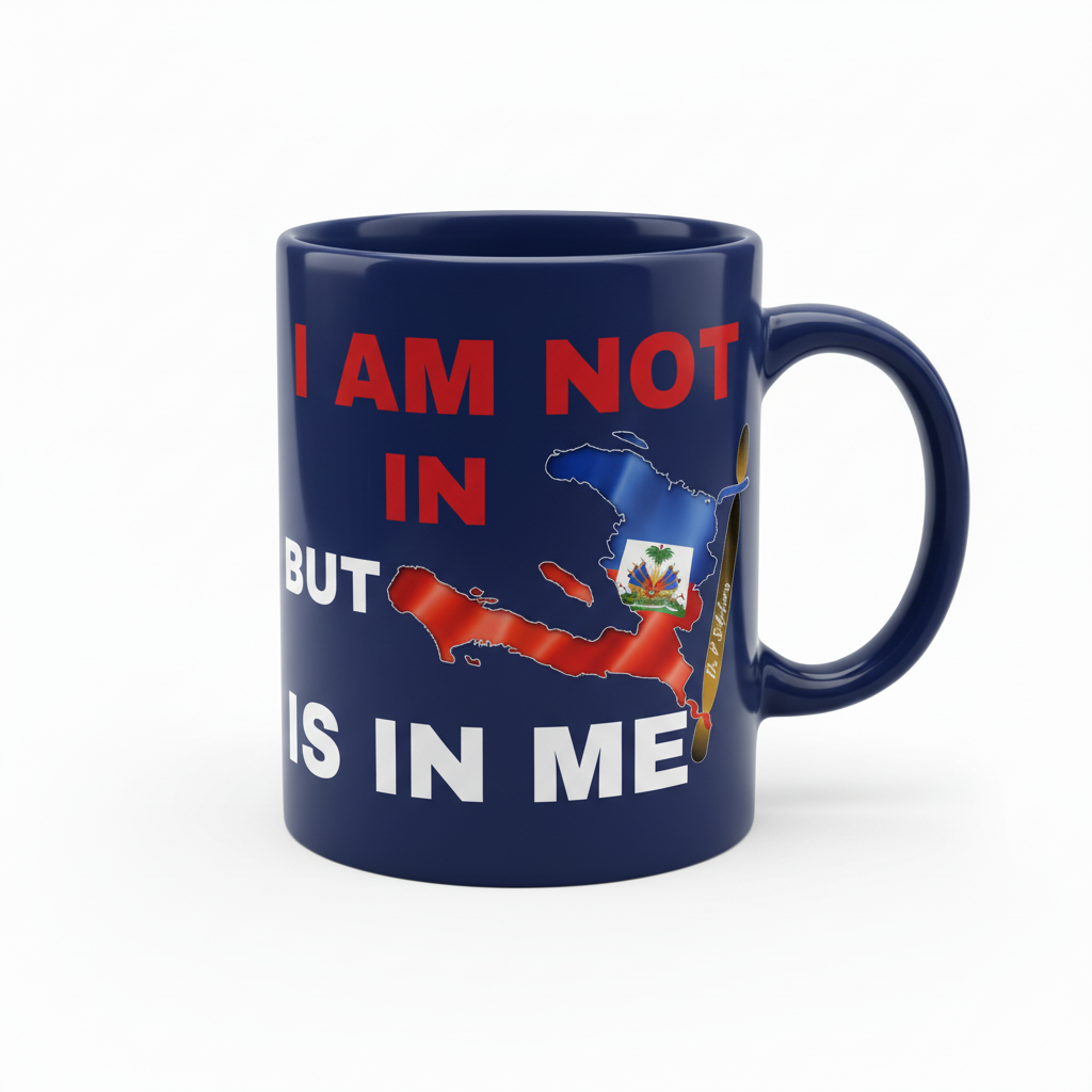 Navy blue Haiti pride coffee mug