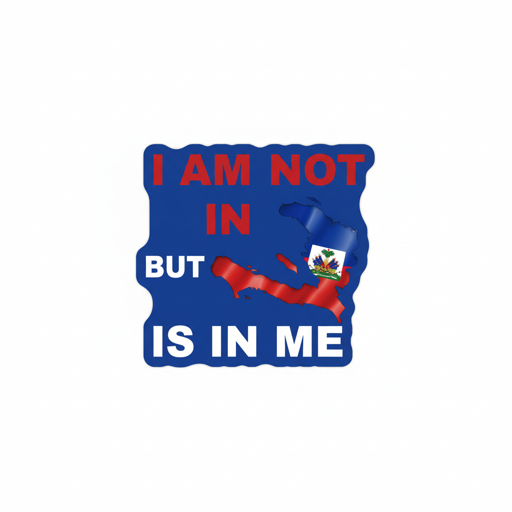 Navy blue Haiti pride sticker