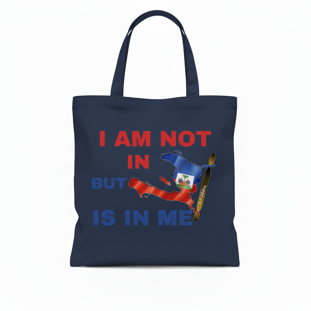 Navy blue Haiti pride tote bag