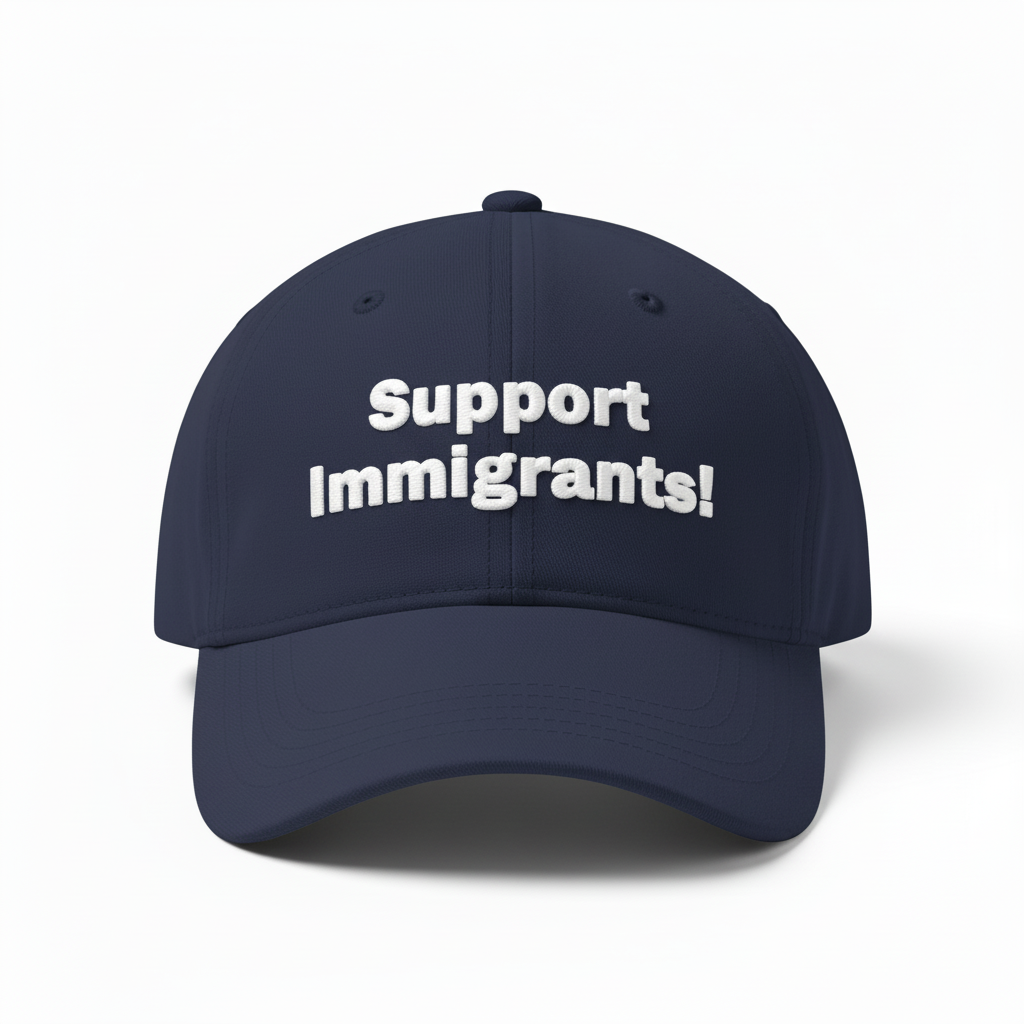 Navy Blue Support Immigrants Baseball Cap