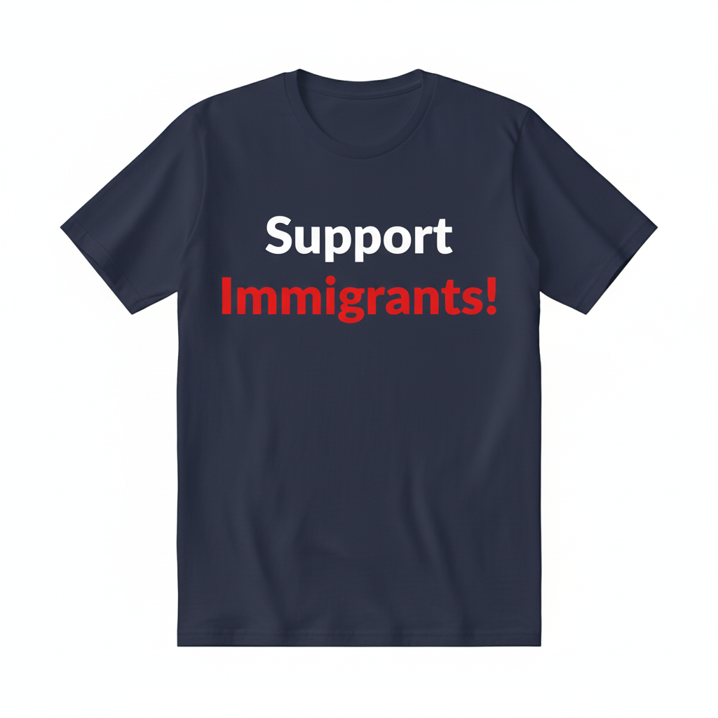 Navy Blue Support Immigrants T-Shirt