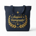 Navy blue Support Immigrants tote bag