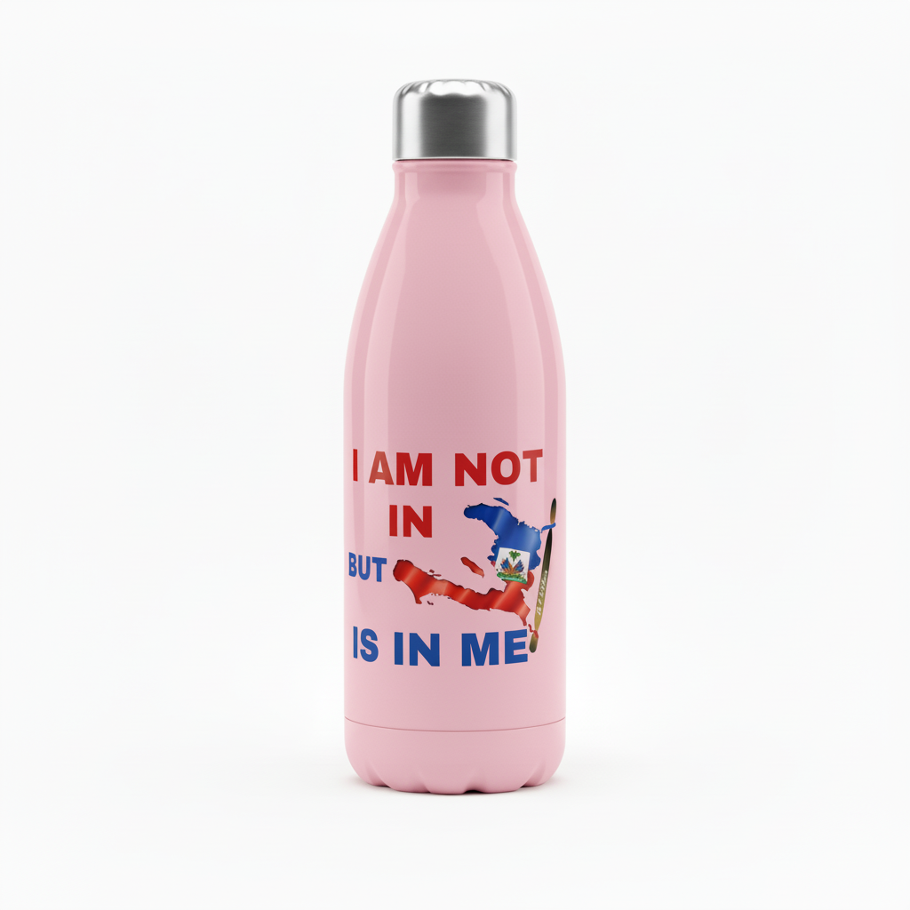 Pink Haiti pride water bottle