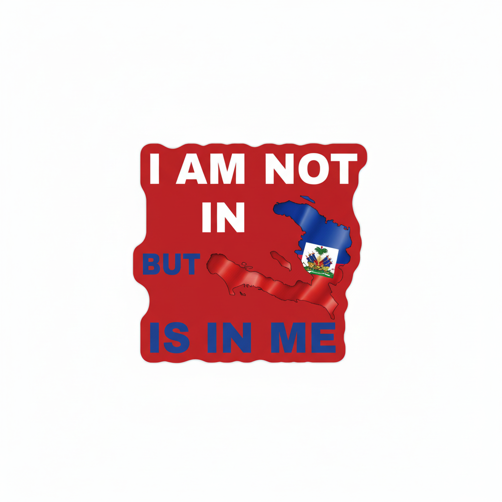 Red Haiti pride sticker
