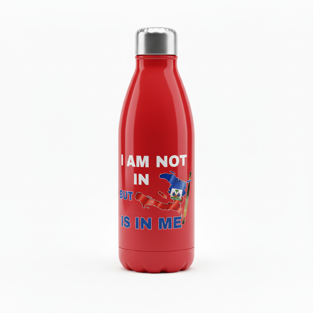 Red Haiti pride water bottle