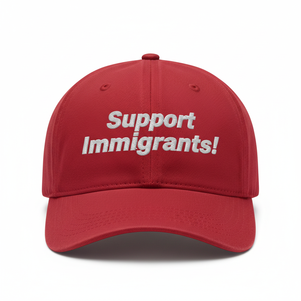 Red Support Immigrants Baseball Cap
