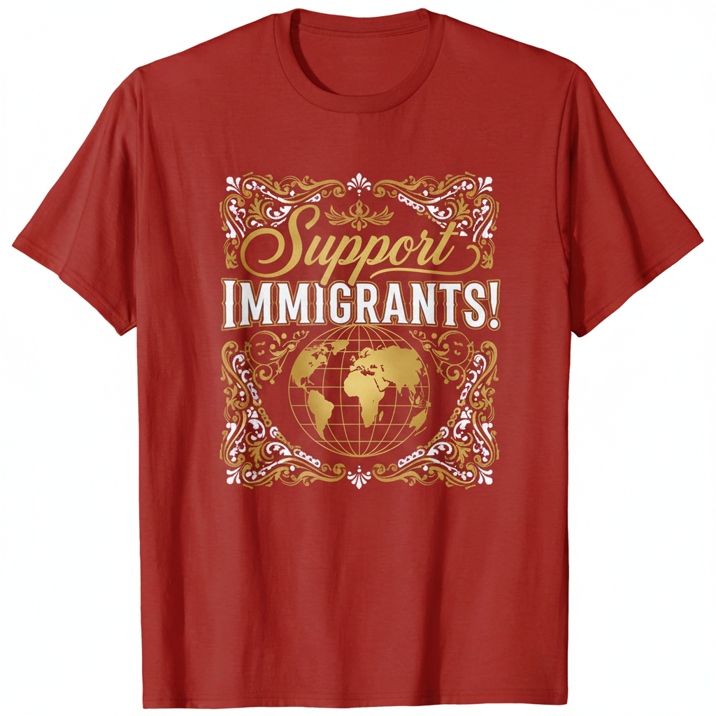 Red Support Immigrants T-Shirt