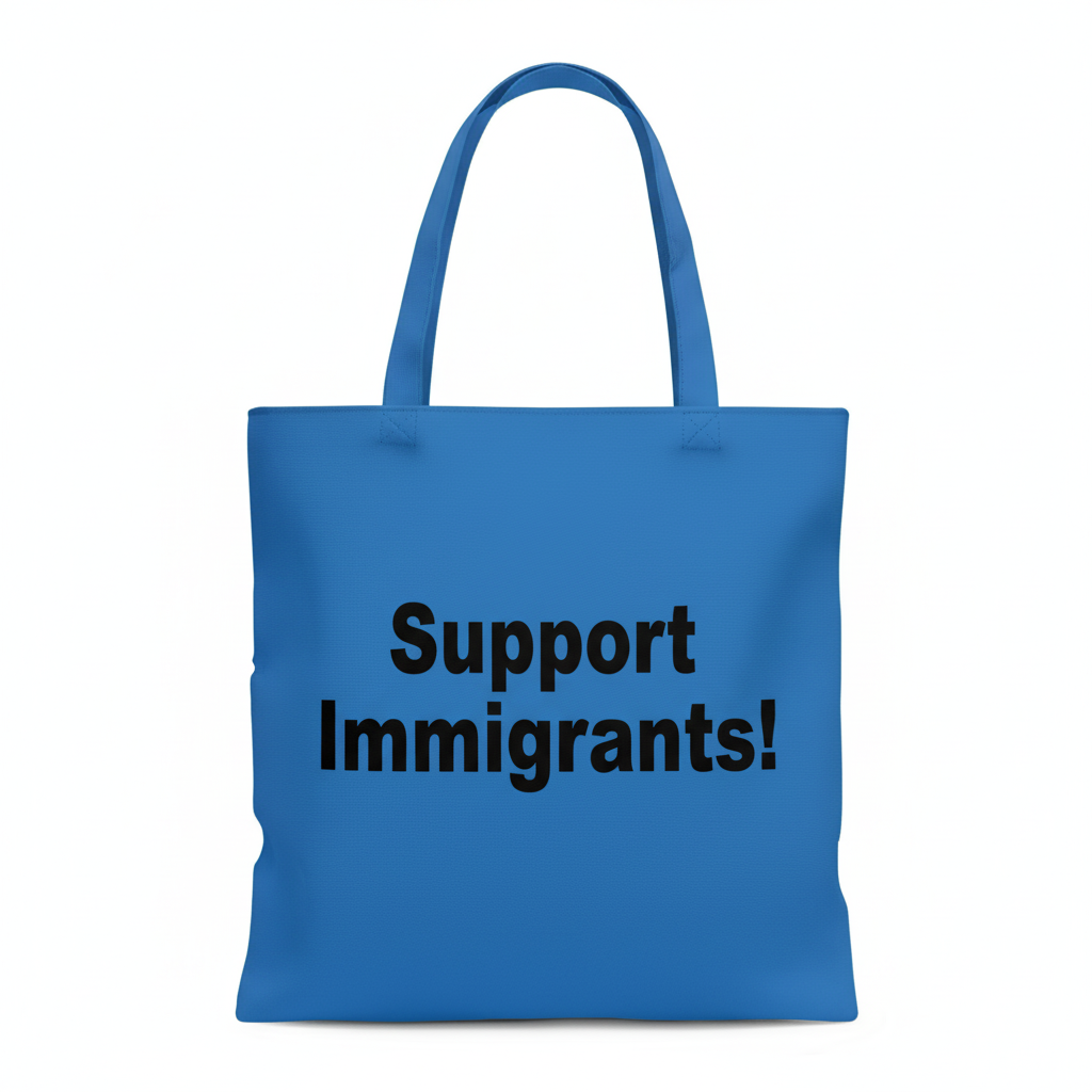 Royal blue Support Immigrants tote bag