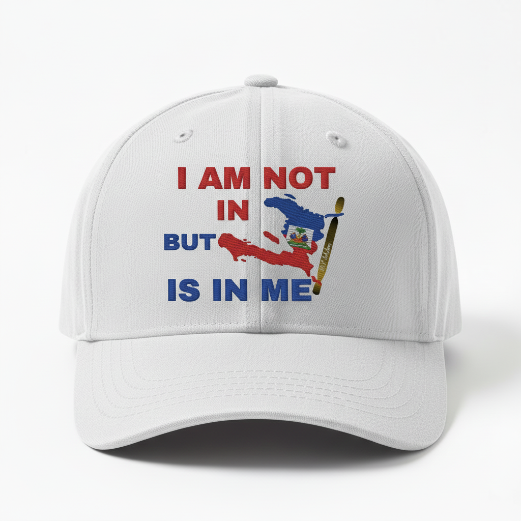 White Haiti pride baseball cap
