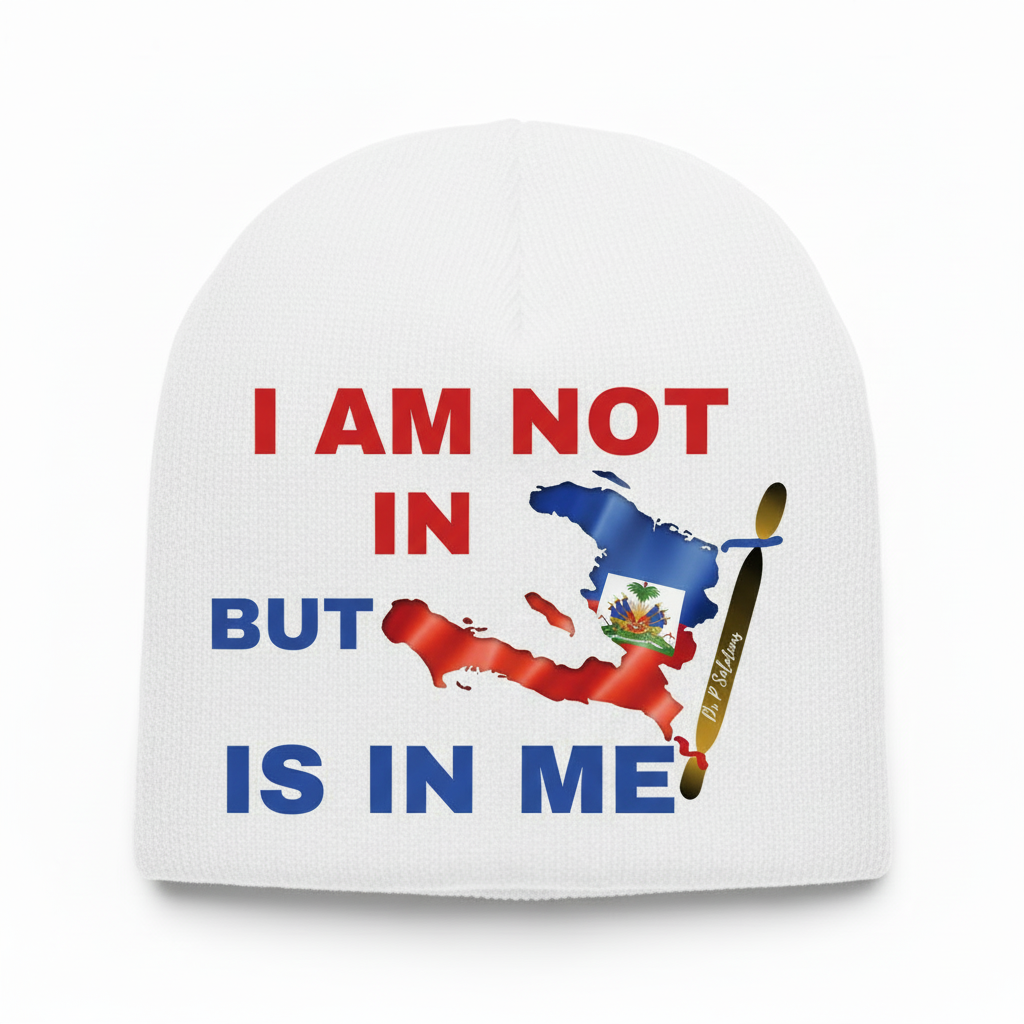 White Haiti Pride Beanie
