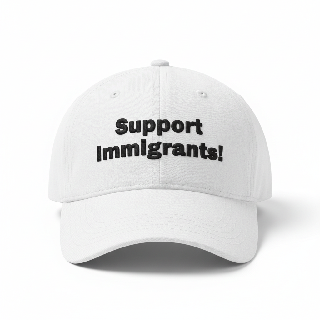 White Support Immigrants Baseball Cap