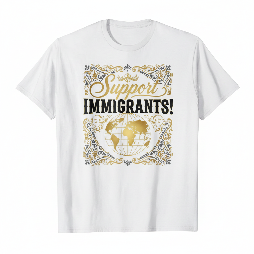 White Support Immigrants T-Shirt